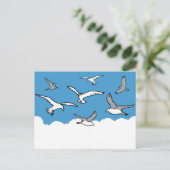 Meeuwen in vlucht briefkaart (Staand voorkant)