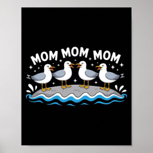 Meeuwen Moeder Schreeuwend Water Pret Strand Famil Poster