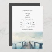 meeuwen over rustieke pier Waterverf strand bruilo Kaart (Voorkant / Achterkant)