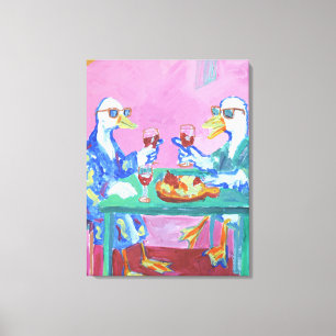 Meeuwen toast in badrocks canvas afdruk