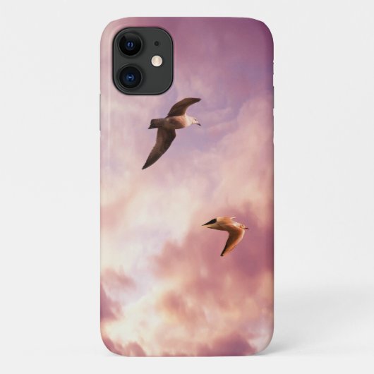 Meeuwen vliegen in een zonsondergang hemel Case-Mate iPhone case (Achterkant)