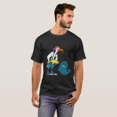 Meeuwen voeren zeehonden t-shirt (Voorkant volledig)