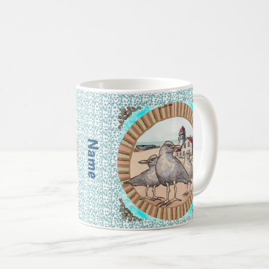 Meeuwen Vuurtoren mok (Voorkant rechts)