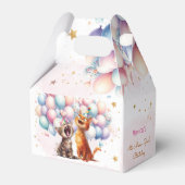Meeuwende katten miauw-gical kinderen verjaardag bedankdoosjes (Voorkant Zijde)