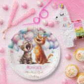 Meeuwende katten miauw-gical kinderen verjaardag papieren bordje (Feest)