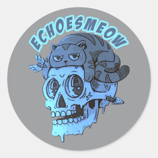 meeuwigings ronde sticker (Voorkant)