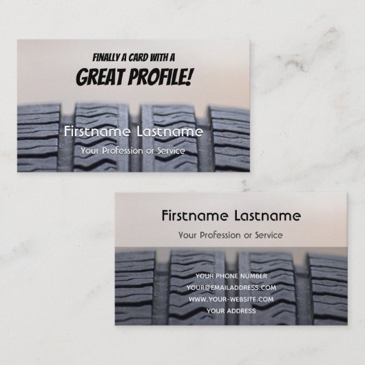 Mefnige tuning van bandenfitter en wielexpert visitekaartje (Voorkant / Achterkant)
