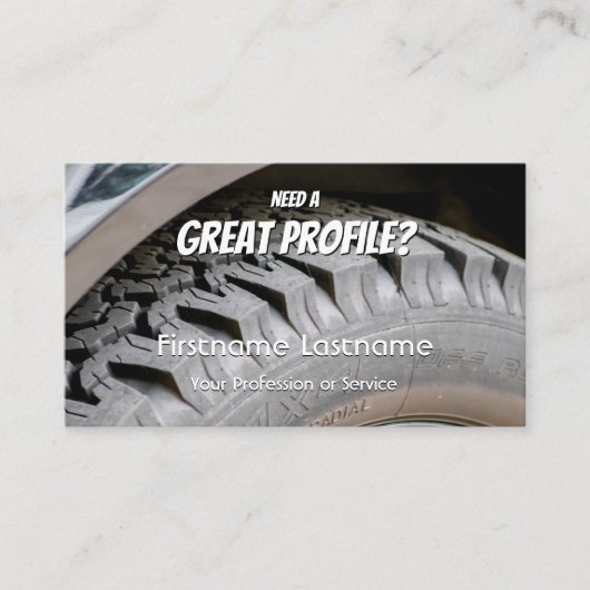 Mefnige tuning van bandenfitter en wielexpert visitekaartje (Voorkant)