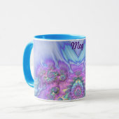 MEG ~ GLANZEND 3D Glanzend roze Paarse blauw Mok (Voorkant links)