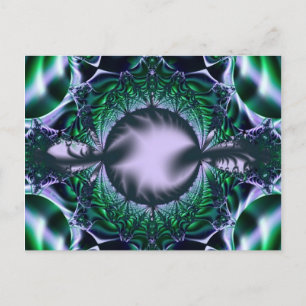 Meg Groene en blauwe fractale kunst Briefkaart