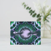 Meg | Groene en blauwe fractale kunst Briefkaart (Staand voorkant)