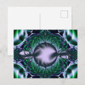 Meg | Groene en blauwe fractale kunst Briefkaart (Voorkant / Achterkant)