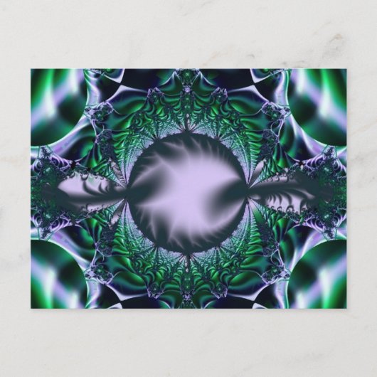 Meg | Groene en blauwe fractale kunst Briefkaart (Voorkant)