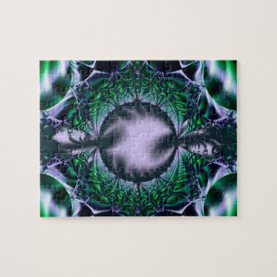 Meg   Groene en blauwe fractale kunst Legpuzzel