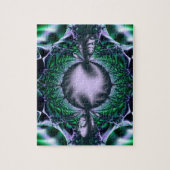 Meg | Groene en blauwe fractale kunst Legpuzzel (Verticaal)