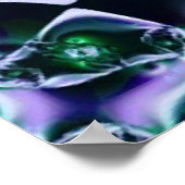 Meg | Groene en blauwe fractale kunst Poster (Hoek)