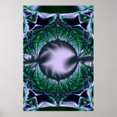 Meg | Groene en blauwe fractale kunst Poster (Voorkant)