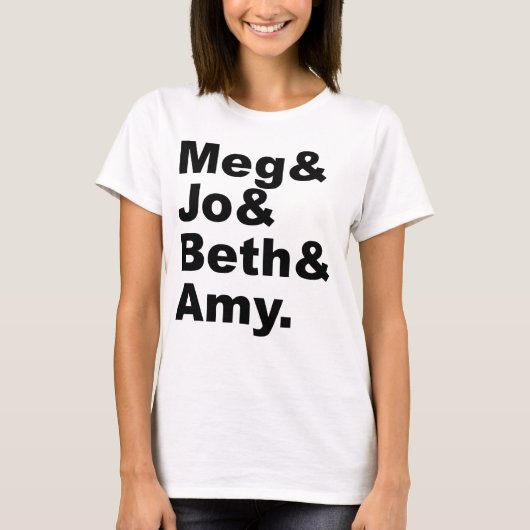 Meg & Jo & Beth & Amy | Kleine vrouwelijke literat T-shirt (Voorkant)