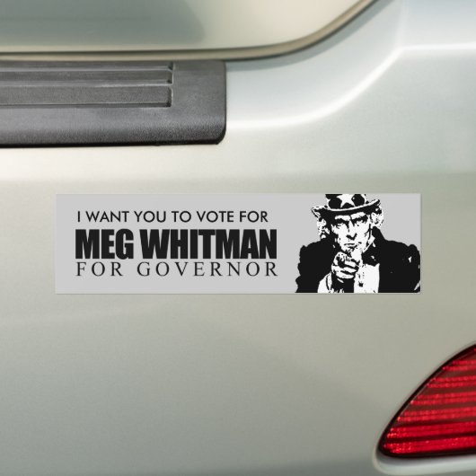 Meg Whitman voor gouverneur Bumpersticker (Op auto)