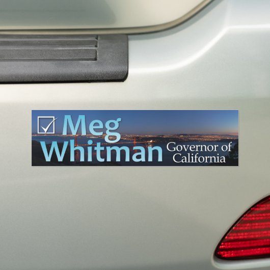 Meg Whitman voor Gouverneur - Kleur Bumpersticker (Op auto)