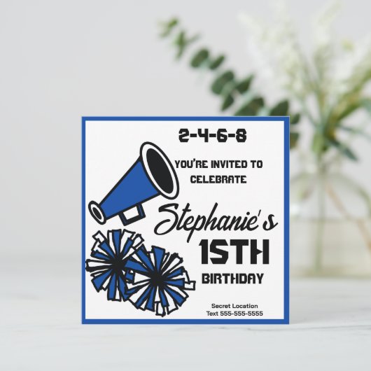 Mega Cheer uitnodiging: #1 Kaart (Staand voorkant)