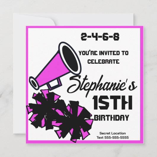 Mega Cheer uitnodiging: #4 Kaart (Voorkant)