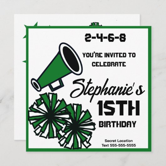 Mega Cheer uitnodiging: #7 uitnodiging (Voorkant / Achterkant)