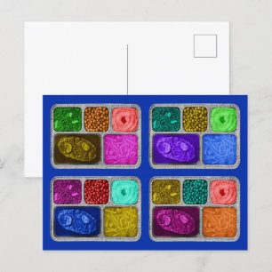 Mega Colorful Retro TV Dinners Briefkaart