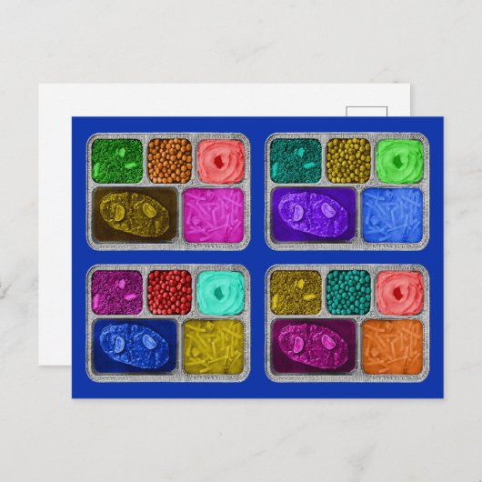 Mega Colorful Retro TV Dinners Briefkaart (Voorkant / Achterkant)