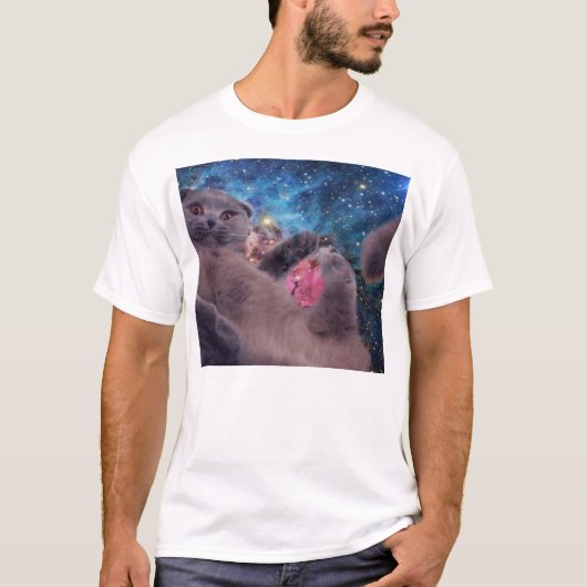 Mega Derp Cat in Space T-shirt (Voorkant)