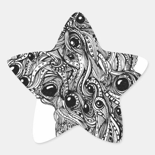 Mega Doodle Ster Sticker (Voorkant)