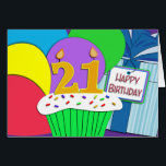 Mega Happy 21st Birthday Kaart<br><div class="desc"></div>