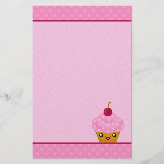 Mega Kawaii Cherry Cupcake Stationery Briefpapier (Voorkant)
