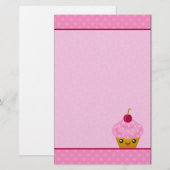 Mega Kawaii Cherry Cupcake Stationery Briefpapier (Voorkant / Achterkant)