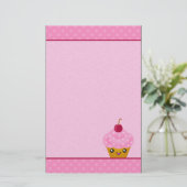 Mega Kawaii Cherry Cupcake Stationery Briefpapier (Staand voorkant)