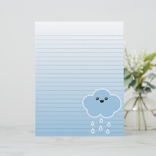 Mega Kawaii Cloud Drizzle Lined Stationery (Staand voorkant)