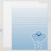 Mega Kawaii Cloud Drizzle Lined Stationery (Voorkant / Achterkant)