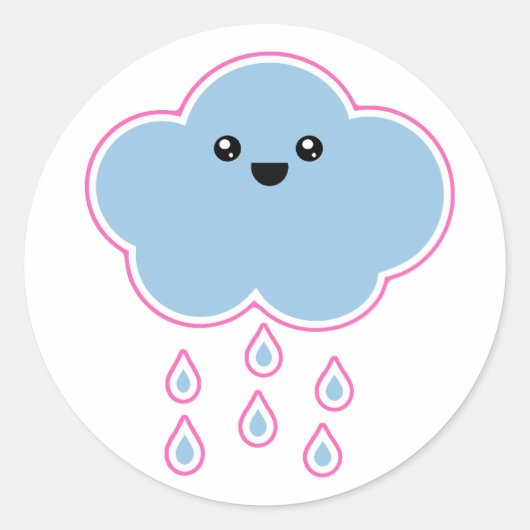 Mega Kawaii Cloud Drizzle Sticker (Voorkant)