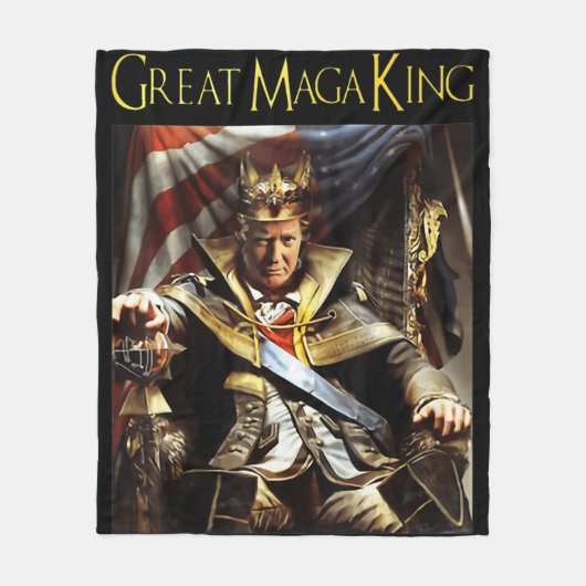 Mega King USA Flag Proud Ultra Maga Trump Fleece Deken (Voorkant)