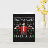 Mega La La Donald Trump Potus 47 Lelijke Kerst Kaart (Gele Bloem)