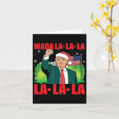 Mega La La Donald Trump Potus 47 Lelijke Kerst Kaart (Gele Bloem)