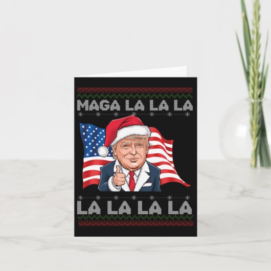 Mega La La Donald Trump Potus 47 Lelijke Kerst Kaart (Voorkant)