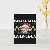 Mega La La Donald Trump Potus 47 Lelijke Kerst Kaart (Gele Bloem)