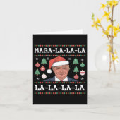 Mega La La Donald Trump Potus 47 Lelijke Kerst Kaart (Gele Bloem)