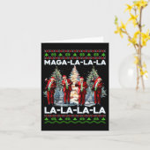 Mega La La Donald Trump Potus 47 Lelijke Kerst Kaart (Gele Bloem)