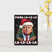 Mega La La Donald Trump Potus 47 Lelijke Kerst Kaart (Gele Bloem)