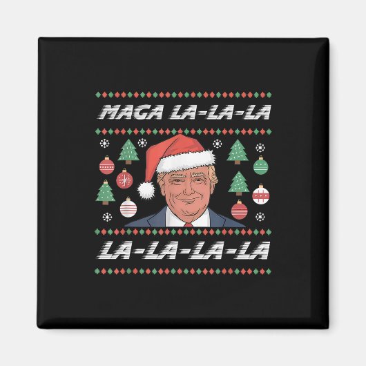Mega La La Donald Trump Potus 47 Lelijke Kerst Magneet (Voorkant)