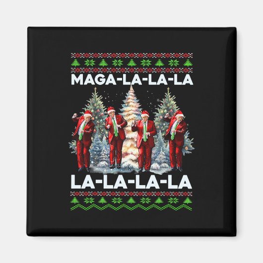 Mega La La Donald Trump Potus 47 Lelijke Kerst Magneet (Voorkant)