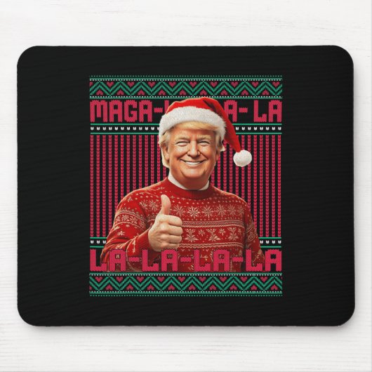 Mega La La Donald Trump Potus 47 Lelijke Kerst Muismat (Voorkant)