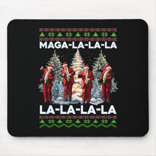 Mega La La Donald Trump Potus 47 Lelijke Kerst Muismat (Voorkant)